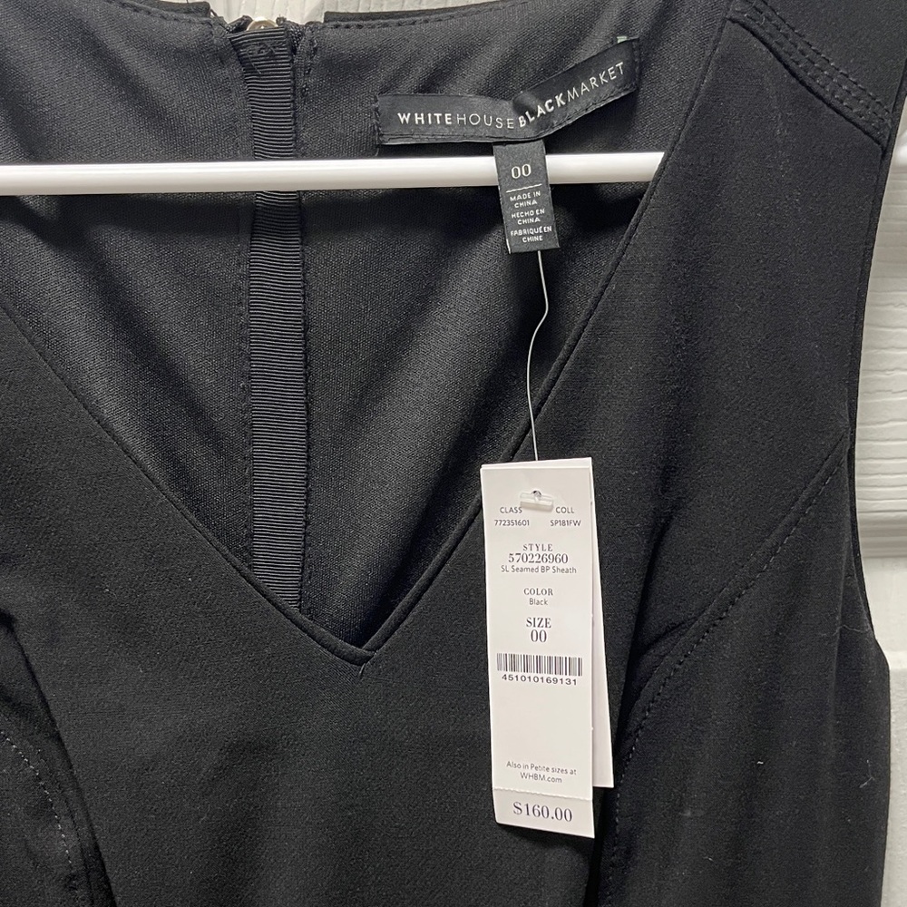 White House Black Market Classic Black Midi Dress - Picture 2 of 4